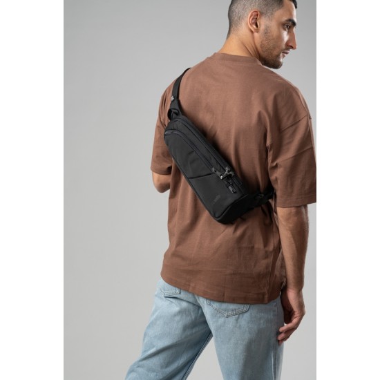 Сумка через плече антизлодій Pacsafe V Action Sling насичений чорний - 60161130