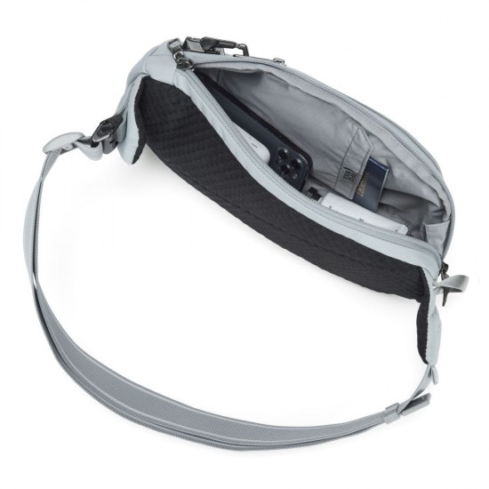 Сумка через плече антизлодій Pacsafe V Action Sling світло-сірий/чорний - 60161148