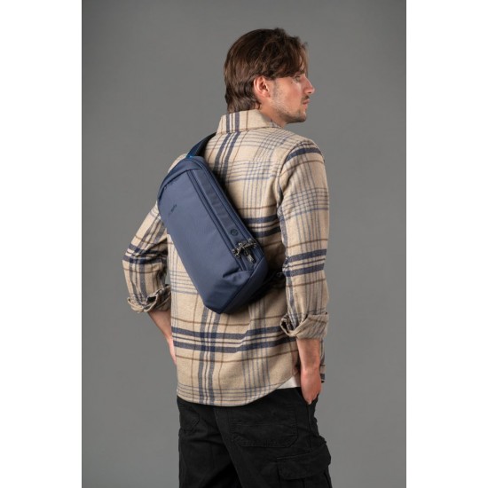 Сумка через плече антизлодій Pacsafe V Tech Sling темно-синій - 60221658