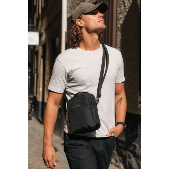 Сумка через плече антизлодій Pacsafe V Companion Crossbody чорний - 61105130