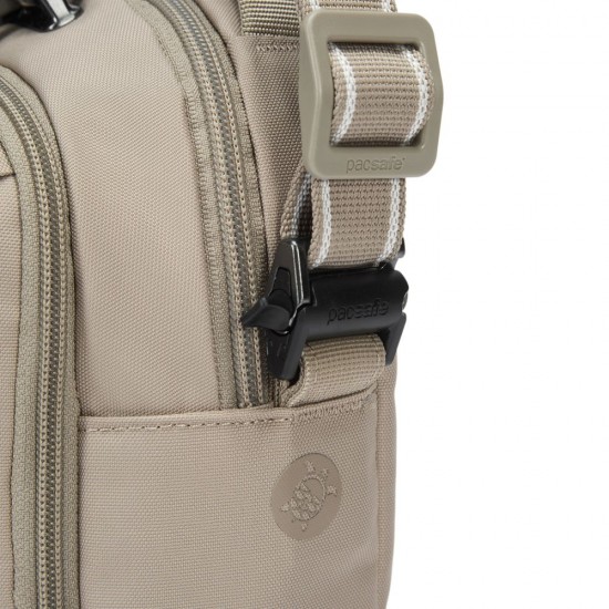 Сумка через плече антизлодій Pacsafe V Companion Crossbody бежевий - 61105237