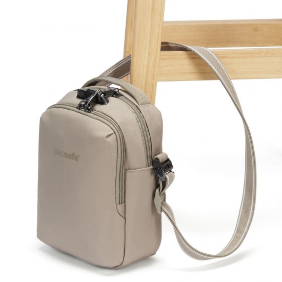 Сумка через плече антизлодій Pacsafe V Companion Crossbody бежевий - 61105237
