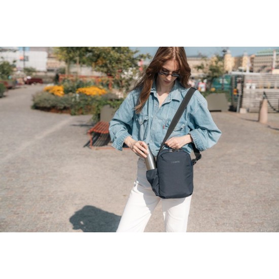 Сумка через плече антизлодій Pacsafe V Tour Crossbody темно-синій - 61110658