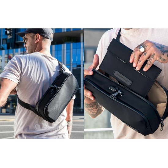 Сумка через плече антизлодій Pacsafe x SLNT pocket sling чорний - 83102100
