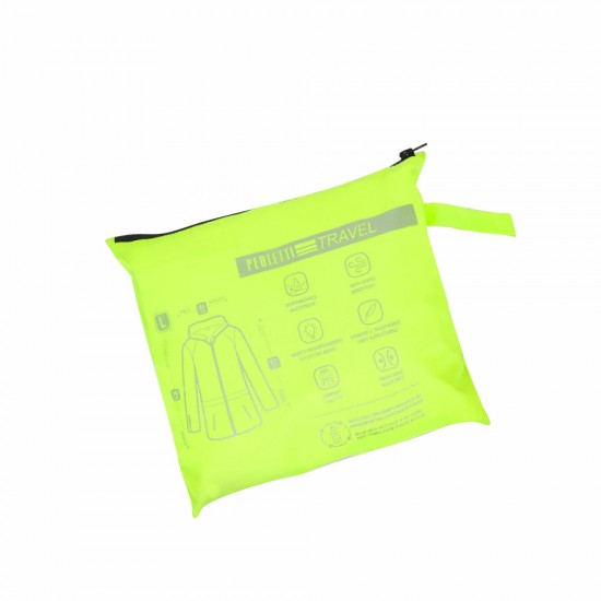 Вітровка чоловіча Perletti Windbreaker зі світловідбиваючими еламентами та чохлом лайм/чорний - 14220977M