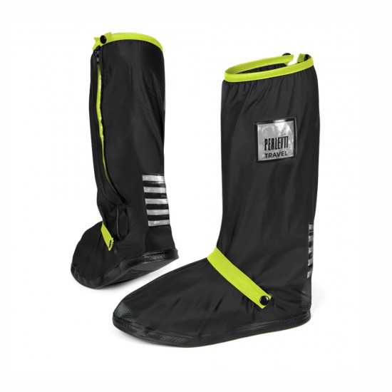 Бахіли високі водонепроникні Perletti Covers зі світловідбиваючими деталями чорний/лайм - 14250105S