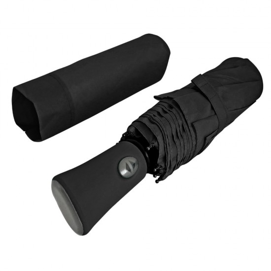 Парасоля складана автоматична Perletti Ombrelli антишторм чорний - 96009-01