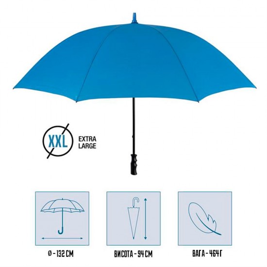 Велика парасоля-тростина механічна Perletti Golf XXL антивітер синій - P96020-05