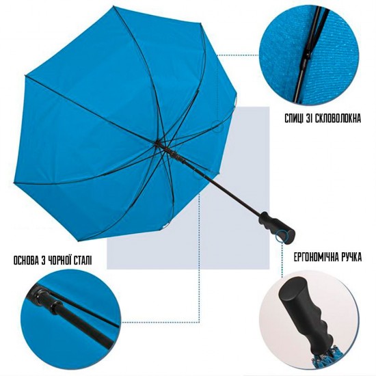 Велика парасоля-тростина механічна Perletti Golf XXL антивітер синій - P96020-05