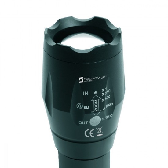 Ліхтарик акумуляторний Schwarzwolf Delgada з Cree XPE LED та ремінцем чорний - F2301000AJ3