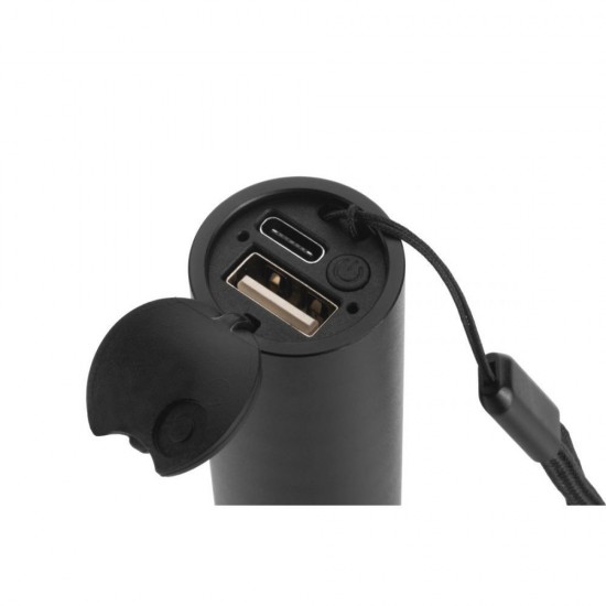 Ліхтарик акумуляторний 2в1 Schwarzwolf Zagros з XPG LED, функцією повербанка та ремінцем чорний - F2308700AJ3