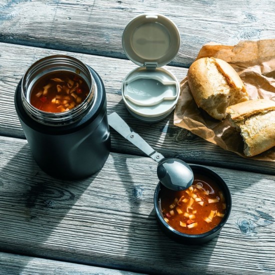 Термос для їжі 550 мл сталевий Schwarzwolf Cibus, вакуумний чорний - F4912200AJ3