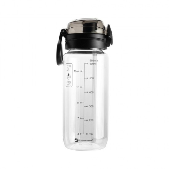 Пляшка для води 650 мл тританова Schwarzwolf Karisimbi прозорий/чорний - F4912700AJ3 Пляшка для води 650 мл тританова Schwarzwolf Karisimbi прозорий/чорний - F4912700AJ3