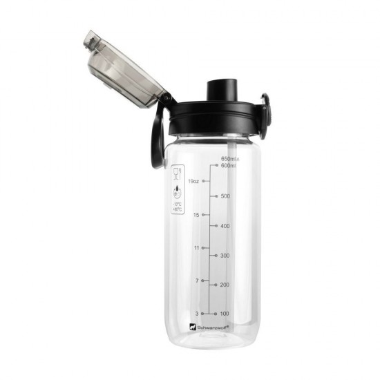 Пляшка для води 650 мл тританова Schwarzwolf Karisimbi прозорий/чорний - F4912700AJ3 Пляшка для води 650 мл тританова Schwarzwolf Karisimbi прозорий/чорний - F4912700AJ3