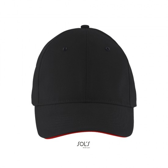 Кепка SOL'S Solar чорний/червоний - 03092917TUN