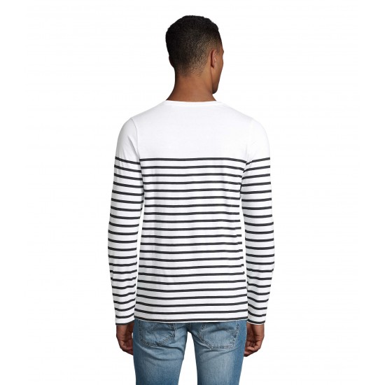 Лонгслів чоловічий SOL'S Matelot LSL білий/темно-синій - 03099904M
