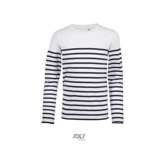 Лонгслів дитячий SOL'S Matelot LSL білий/темно-синій - 0310190406A