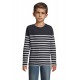 Лонгслів дитячий SOL'S Matelot LSL білий/темно-синій - 0310190404A