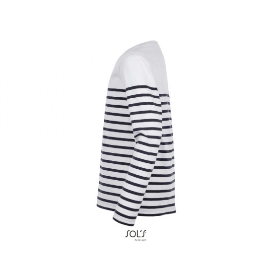 Лонгслів дитячий SOL'S Matelot LSL білий/темно-синій - 0310190406A
