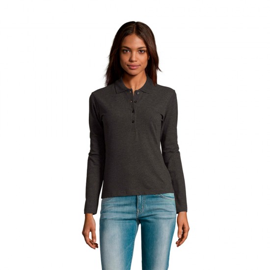 Лонгслів поло SOL'S Podium вугільний меланж - 11317348L