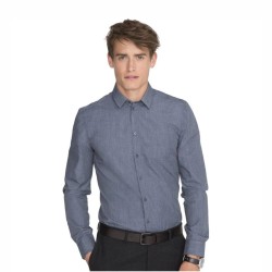 Сорочка чоловіча SOL'S Barnet сіро-синій меланж - 01428223M