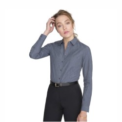 Сорочка жіноча SOL'S Barnet сіро-синій меланж - 01429223S Сорочка жіноча SOL'S Barnet сіро-синій меланж - 01429223S