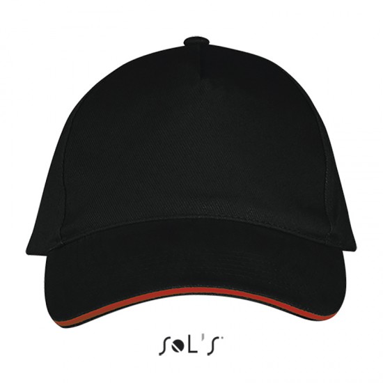 Кепка SOL'S Long Beach чорний/червоний - 00594917TUN