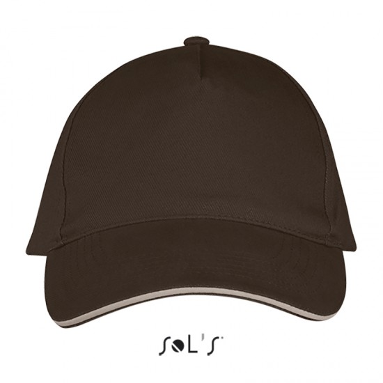 Кепка SOL'S Long Beach шоколадний/бежевий - 00594921TUN