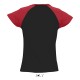 Футболка жіноча двоколірна SOL'S MILKY чорний/червоний - 11195917S