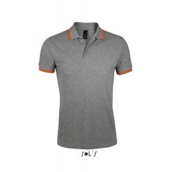 Футболка поло чоловіча SOL'S Pasadena сірий меланж/помаранчевий - 00577932XL