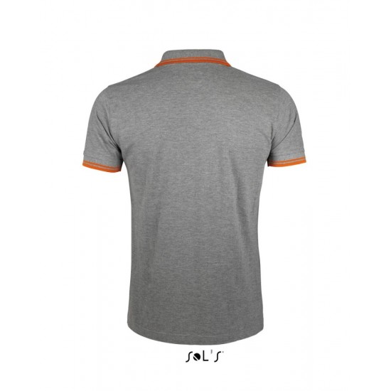 Футболка поло чоловіча SOL'S Pasadena сірий меланж/помаранчевий - 00577932XL