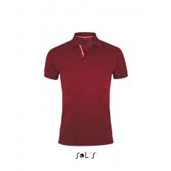 Футболка поло SOL'S Patriot бордовий/білий/червоний - 00576146S