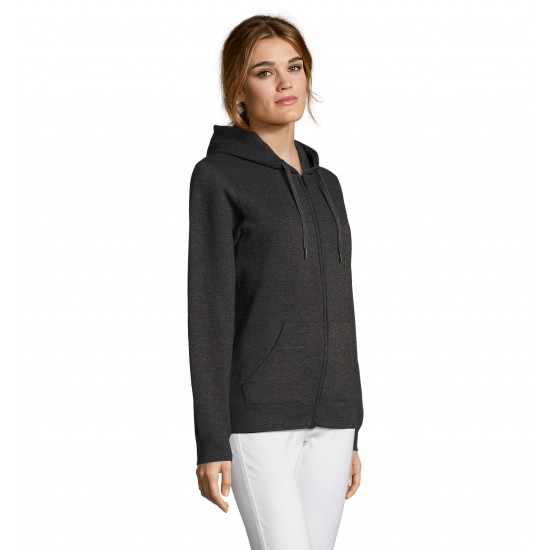 Худі на блискавці жіноче SOL'S Seven вугільний меланж - 47900348L