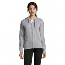 Худі на блискавці жіноче SOL'S Seven сірий меланж - 47900360XL