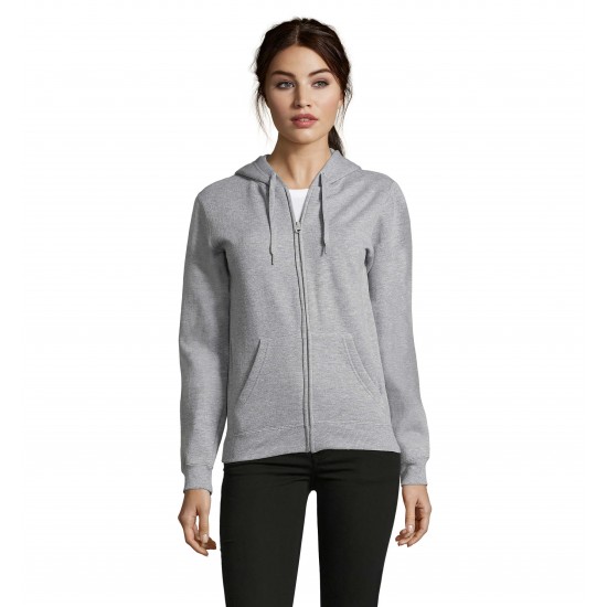 Худі на блискавці жіноче SOL'S Seven сірий меланж - 47900360XL