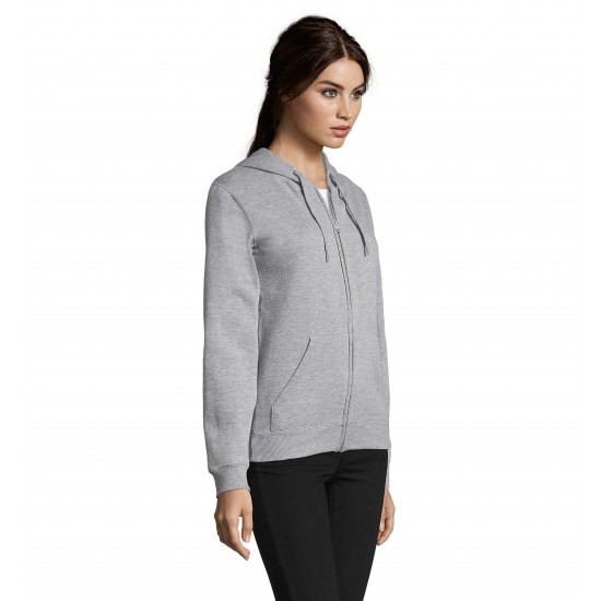 Худі на блискавці жіноче SOL'S Seven сірий меланж - 47900360XL