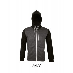 Худі на блискавці SOL'S Silver вугільний меланж/чорний - 47700993XL