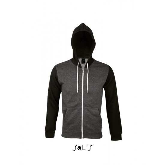 Худі на блискавці SOL'S Silver вугільний меланж/чорний - 47700993XL Худі на блискавці SOL'S Silver вугільний меланж/чорний - 47700993XL
