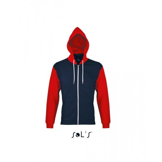 Худі на блискавці SOL'S Silver кобальт/червоний - 47700953M