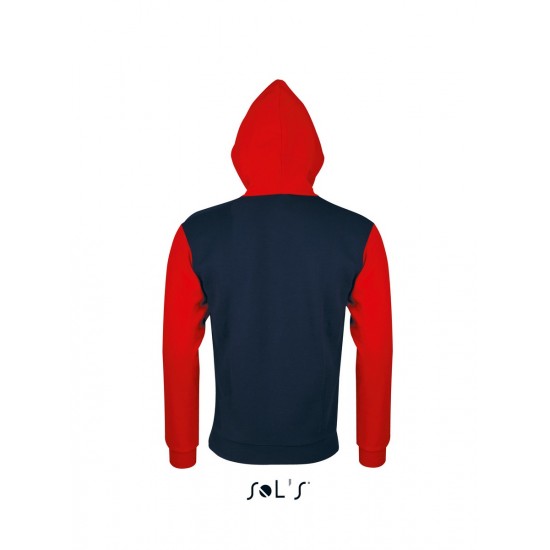 Худі на блискавці SOL'S Silver кобальт/червоний - 47700953M