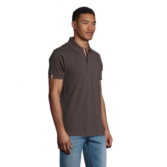 Футболка поло SOL'S Patriot темно-сірий/білий/помаранчевий - 00576384M