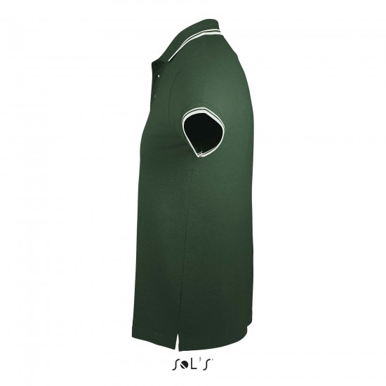 Футболка поло чоловіча SOL'S Pasadena темно-зелений/білий - 005779463XL