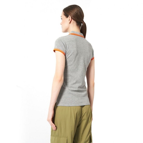 Футболка поло жіноча SOL'S Pasadena сірий меланж/помаранчевий - 00578932M
