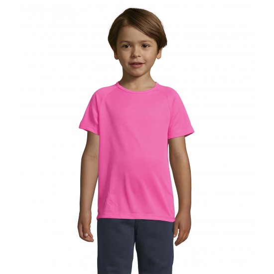 Футболка спортивна дитяча SOL'S Sporty неоново-рожевий - 0116612908A