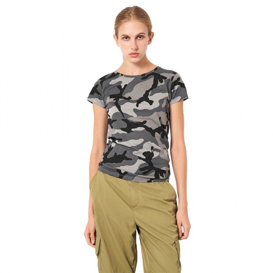 Футболка жіноча SOL'S Camo камуфляж сірий - 01187521S