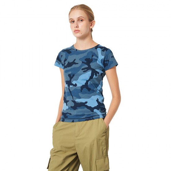 Футболка жіноча SOL'S Camo камуфляж синій - 01187536S