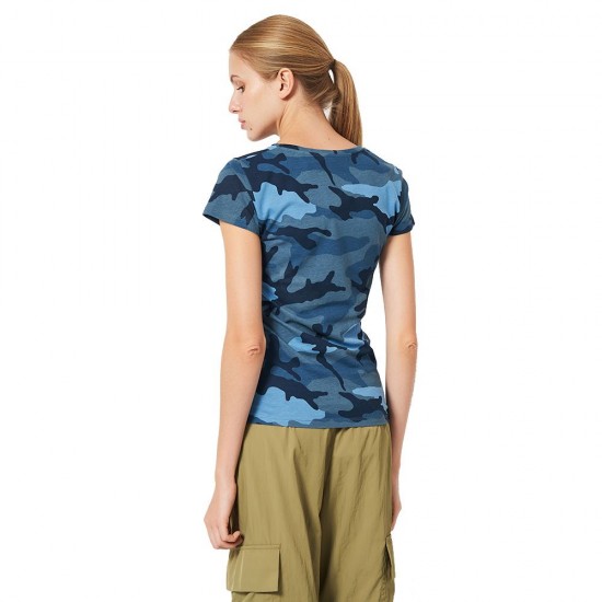 Футболка жіноча SOL'S Camo камуфляж синій - 01187536S