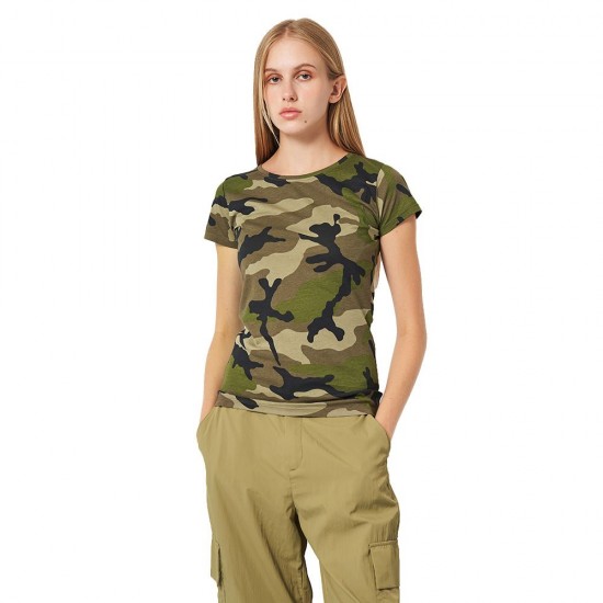 Футболка жіноча SOL'S Camo камуфляж зелений - 01187986S