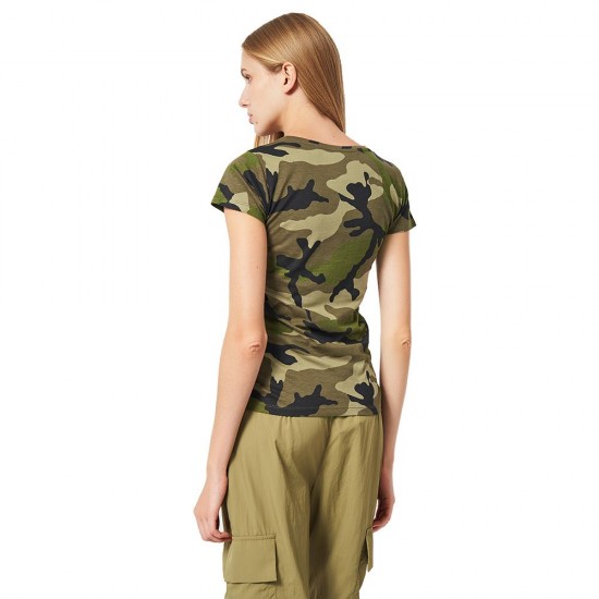 Футболка жіноча SOL'S Camo камуфляж зелений - 01187986S