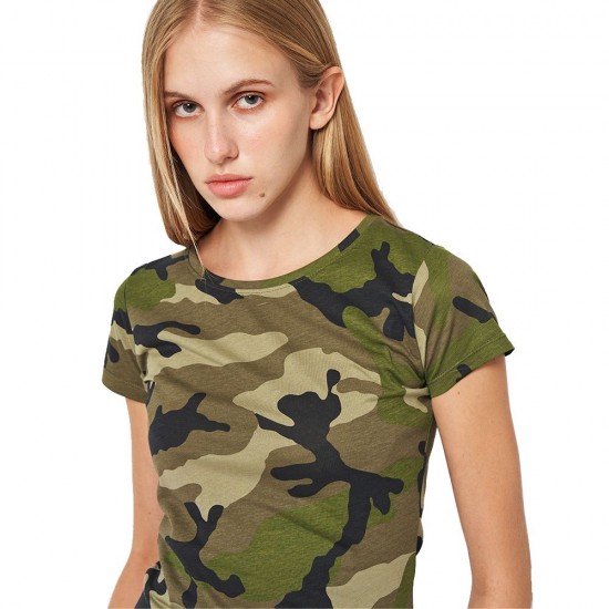 Футболка жіноча SOL'S Camo камуфляж зелений - 01187986S